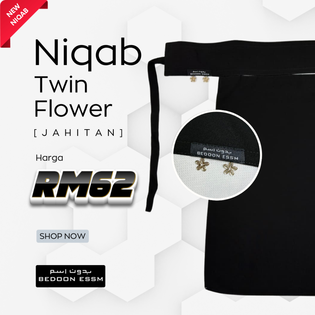 Niqab Charm Twin - Flower [Jahitan]